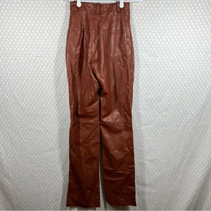 House Of CB Brown‎ Faux Leather High Rise Pants thumbnail 4