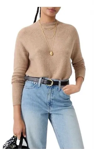 J. Crew Rollneck Sweater Supersoft‎ Yarn Wool Alpaca Blend Small New Brown Hole thumbnail 1