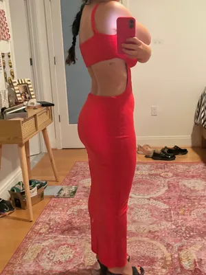 Pretty Little Thing Red Open Back Maxi Dress thumbnail 3