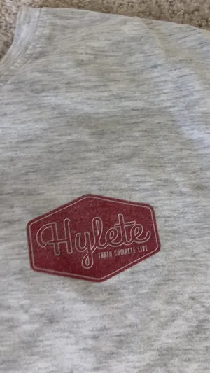 Gray Hylete graphic cotton t-shirt in a large thumbnail 2