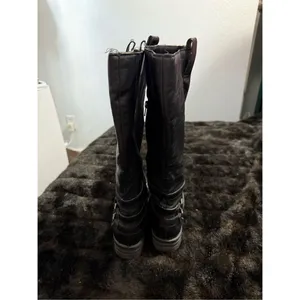 BORN Womens Black Leather Riding Boots 8 equestrian tall over knee thumbnail 3