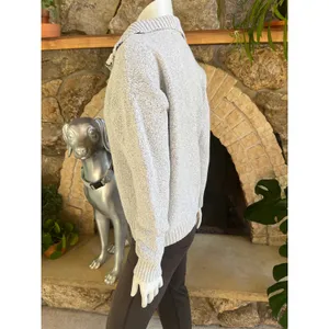 Old Navy Gray 1/4 Zip Cowl Neck Sweater Women's Size Large thumbnail 3