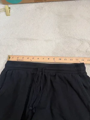 Colsie Black Drawstring Waist Sweat Lounge Shorts Size Medium thumbnail 4