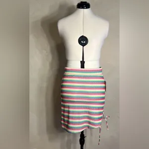 Target Pride Women's Asymmetrical Rainbow Striped Pull On Casual Mini Skirt|Sz:M thumbnail 5