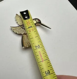 Avon Hummingbird Gold Tone Bird Red Rhinestone Brooch Pin Signed NWOT thumbnail 6