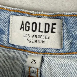 AGOLDE Parker High Rise Cut Off Denim Shorts Light Wash Blue A083E-811 Size 26 thumbnail 2