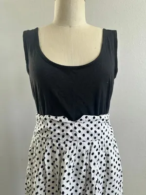 Wet Seal Polka Dot Sleeveless Dress Black White Size Small thumbnail 5