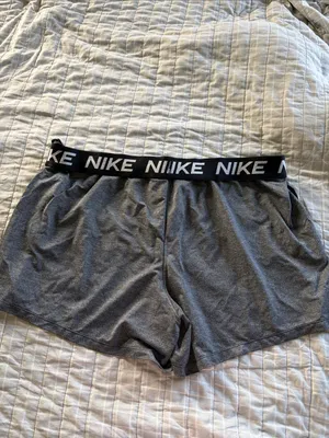 Nike Women's Charcoal Gray Athletic Shorts with Drawstring thumbnail 6