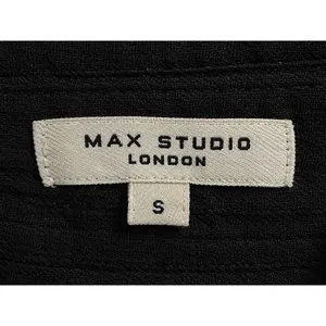 Max Studio London Black Waffle Knit Hooded Pullover Top Kangaroo Pocket Small thumbnail 5