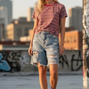 Gap Multicolor Striped Baby Tee Y2K 90s Crop Top Women's XS thumbnail 7