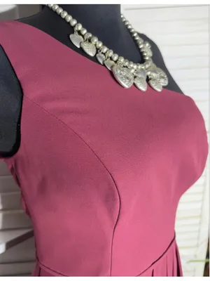 David's Bridal maxi dress formal prom chiffon one shoulder wine burgundy color 2 thumbnail 5