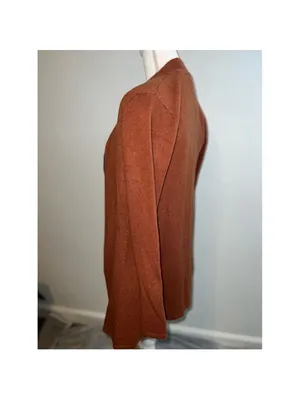 100% Cashmere Orange Cardigan Sweater SMALL thumbnail 4