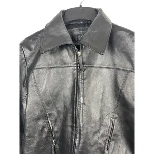 Women’s Sonnora Black Short Motorcycle Zip Genuine Leather Jacket XL thumbnail 4