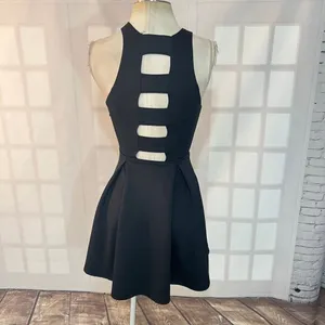 Abercrombie & Fitch Black Neoprene Cut Out Sleeveless Skater Mini Dress Size XS thumbnail 5