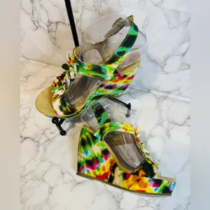 Women's Blowfish Guppy Love Multi-Color Wedge Sandals Size 6.5 thumbnail 3