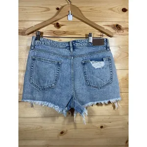 Hidden Women's High-Waisted Denim Destroyed Shorts Frayed Hem Size Large New wit thumbnail 5