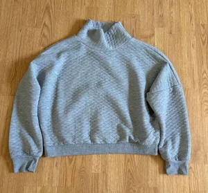 Paper Crane Quilted Mock Neck Sweatshirt thumbnail 1