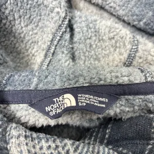 The North Face Women's Plaid Fleece‎ Pullover Cowl Blue and gray Hoodie Size S thumbnail 15