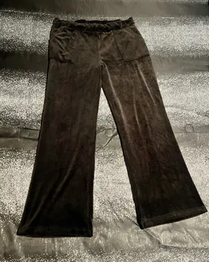 Womens XL 15/17 No Boundaries Black Velour Wide Leg Pants thumbnail 1