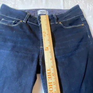 Paige Jeans Hidden Hills Women's‎ 30x29.5 Mid Rise Dark Wash Flared Slimming thumbnail 6