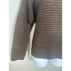 Madewell Elsmere Pullover Sweater Heather Brunette Brown Ribbed NC650 Medium thumbnail 6
