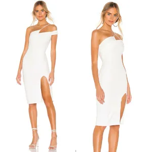 Revolve Superdown Jillian White Asymmetric Cutout Midi Dress XS Minimalist Chic thumbnail 9