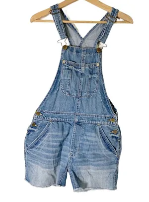 American Eagle Denim Overall Shorts size XXS thumbnail 1