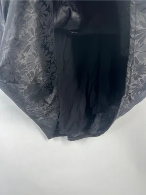 Title: Altar’d State Black Satin Floral Puff Sleeve Open Back Mini Dress M thumbnail 8