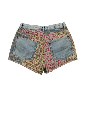 Farm Rio size 28 new Floral Patchwork High-Rise Women’s Denim Shorts Multicolor thumbnail 10