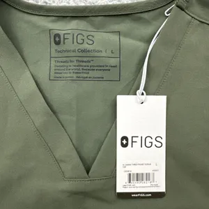 NWT Figs Casma Three Pocket Scrub Top Moss Green Women's Large thumbnail 3
