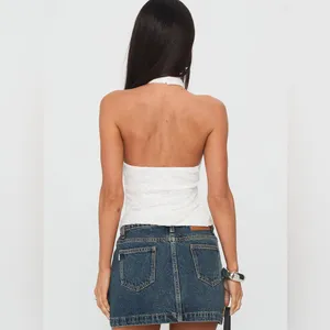 Princess Polly Hotter Than Fire Lace Halter Top White thumbnail 4