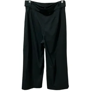Zara High-Waisted Belted Wide Leg Culotte Trousers L Juniper Green thumbnail 5
