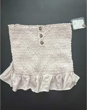 Free People Ruffle Tube Top Light Lilac thumbnail 2