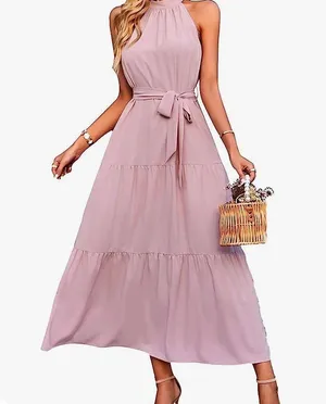 Summer /fall Maxi Sun Dress Pink Size M thumbnail 3