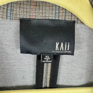 KAII Women Glen Plaid Single Button Blazer Gray Blue Pink Classic School Girl XL thumbnail 5