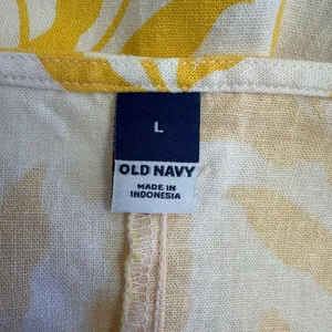 Old Navy Yellow Floral Linen Blend Mini Dress‎ L Adjustable Straps Sundress thumbnail 2