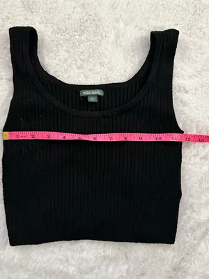 WILD FABLE Black Ribbed Cropped Tank Top Sleeveless Soft Stretch Knit XS thumbnail 3