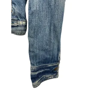 Abercrombie & Fitch Denim Highly Distressed Grunge Y2K Look Jacket Sz S thumbnail 5