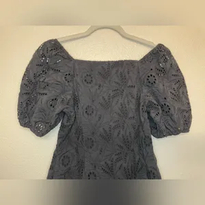 Free people‎ Daniella Eyelet Elegant Black Lace Mini Dress Size 2 thumbnail 10