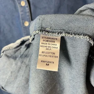 Entro Stay Close Denim Drop Waist Collared Button Front Mini Dress Blue M thumbnail 9