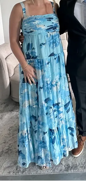 Blue Floral Dress Abercrombie thumbnail 2