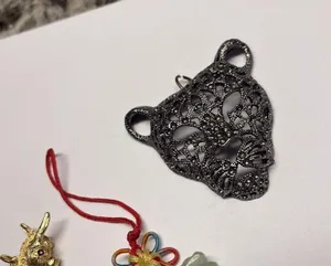 Lot Of 4 Animal Costume Pendants / Charms Variety Cat, Koala, Donkey, Rooster thumbnail 2