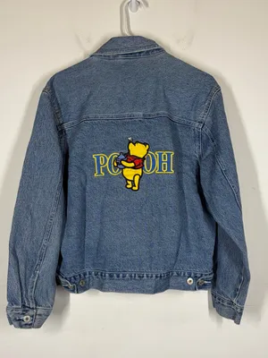 Vintage 90’s Disney Winnie The Pooh Jean Denim Jacket Size Large thumbnail 2