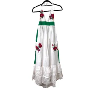 FANM MON Pamuk Embroidered‎ Halter Maxi Dress XS thumbnail 3