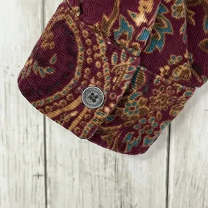 Christopher & Banks Long Sleeve Button Down Paisley Corduroy Cotton Shirt Large thumbnail 5