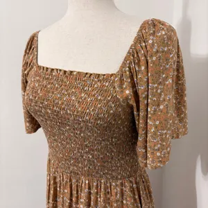 Pinkblush NWT Heyson Mustard Floral Smocked Maternity Maxi Dress Sz M thumbnail 3