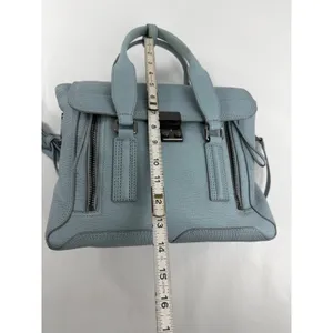 3.1 Phillip Lim Pashli Medium Satchel Light Blue Pebbled Leather AR13-0179SKC thumbnail 4