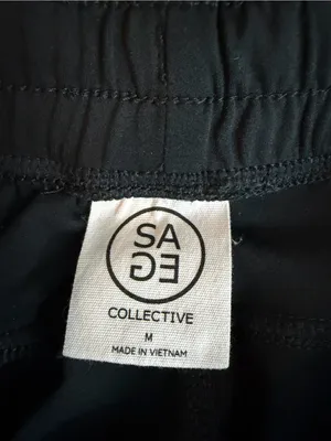 SAGE Collective Women’s Black Stretch Jogger Pants Drawstring Pockets M thumbnail 5