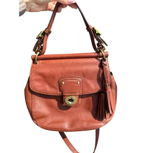 Coach Legacy New Willis 22382 Cognac Leather Crossbody Satchel Turnlock Tassel thumbnail 11