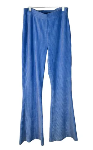 Aerie Bright Blue Corduroy Ribbed Material High Rise Flare Pull On Pants Medium thumbnail 1